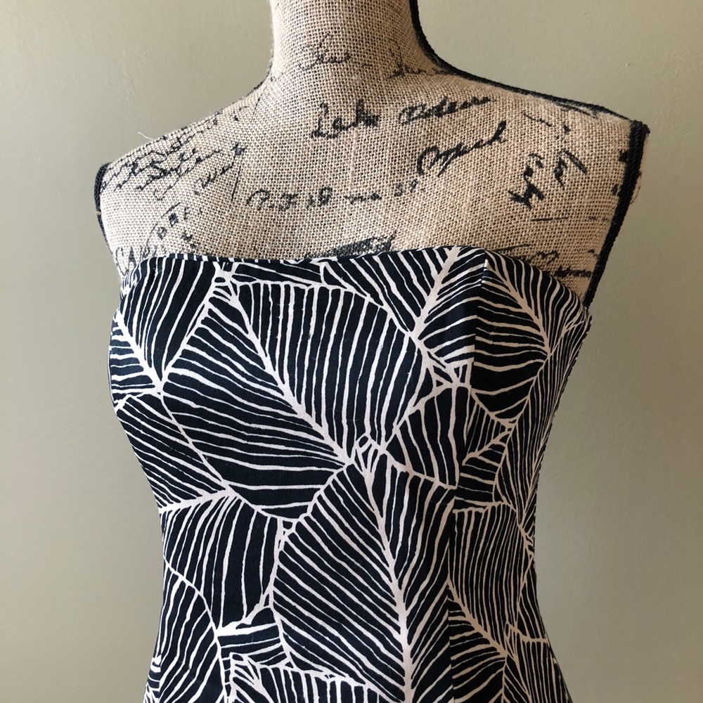 Whbm tan and black leaf print embroidered bustier - Picture 3 of 6